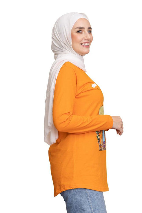 Orange Peel Printed Long - Sleeve Design 33 - Khotwh